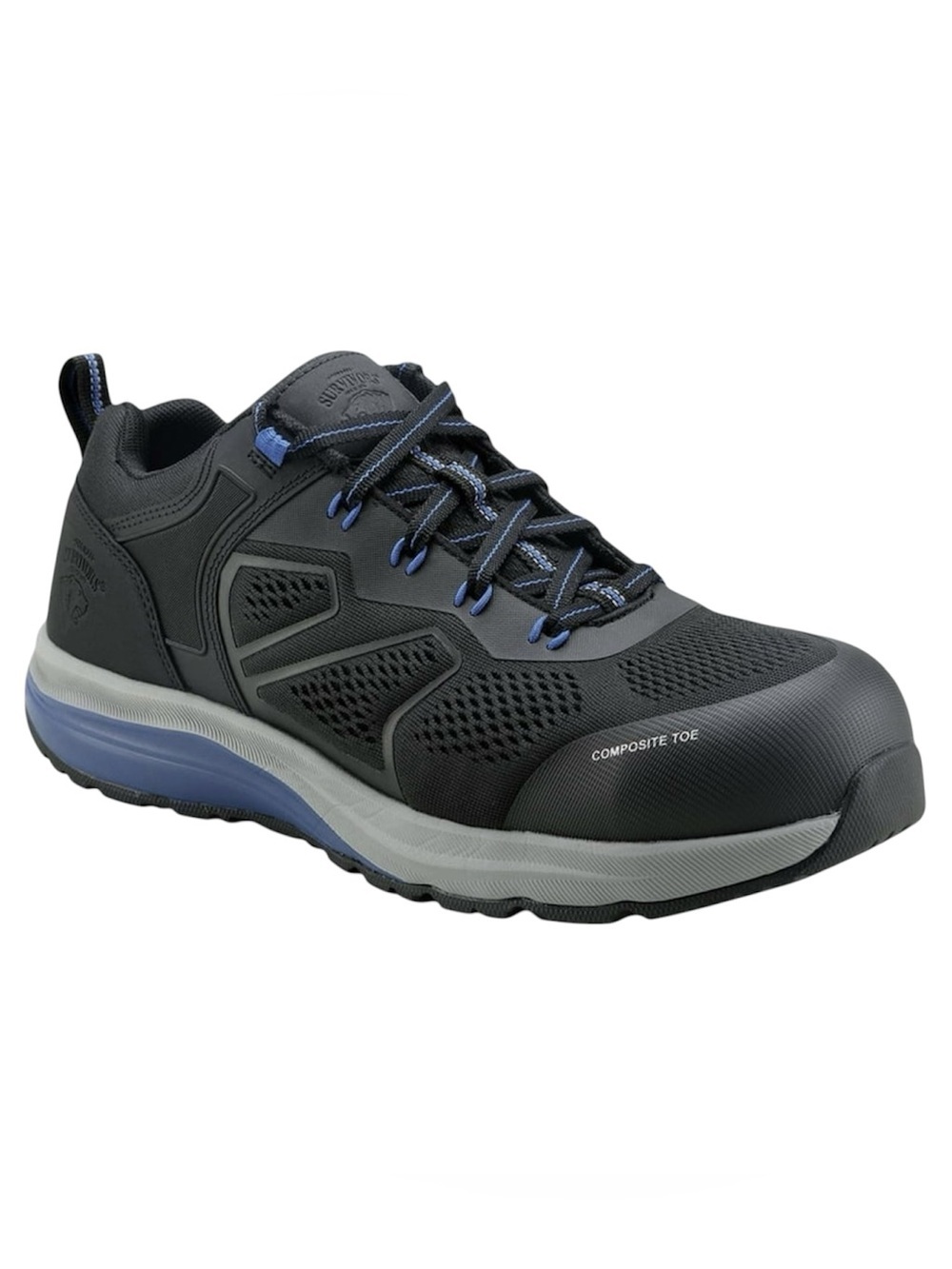 NWT Herman Survivors Cassle Men's 9 Composite Toe Work Shoes Black/Blue
